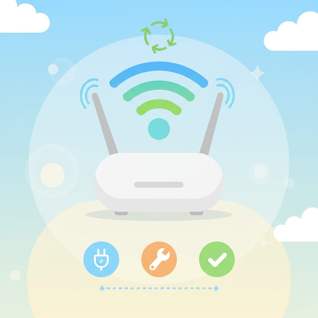 ルーター再起動による改善を示すイメージ画像